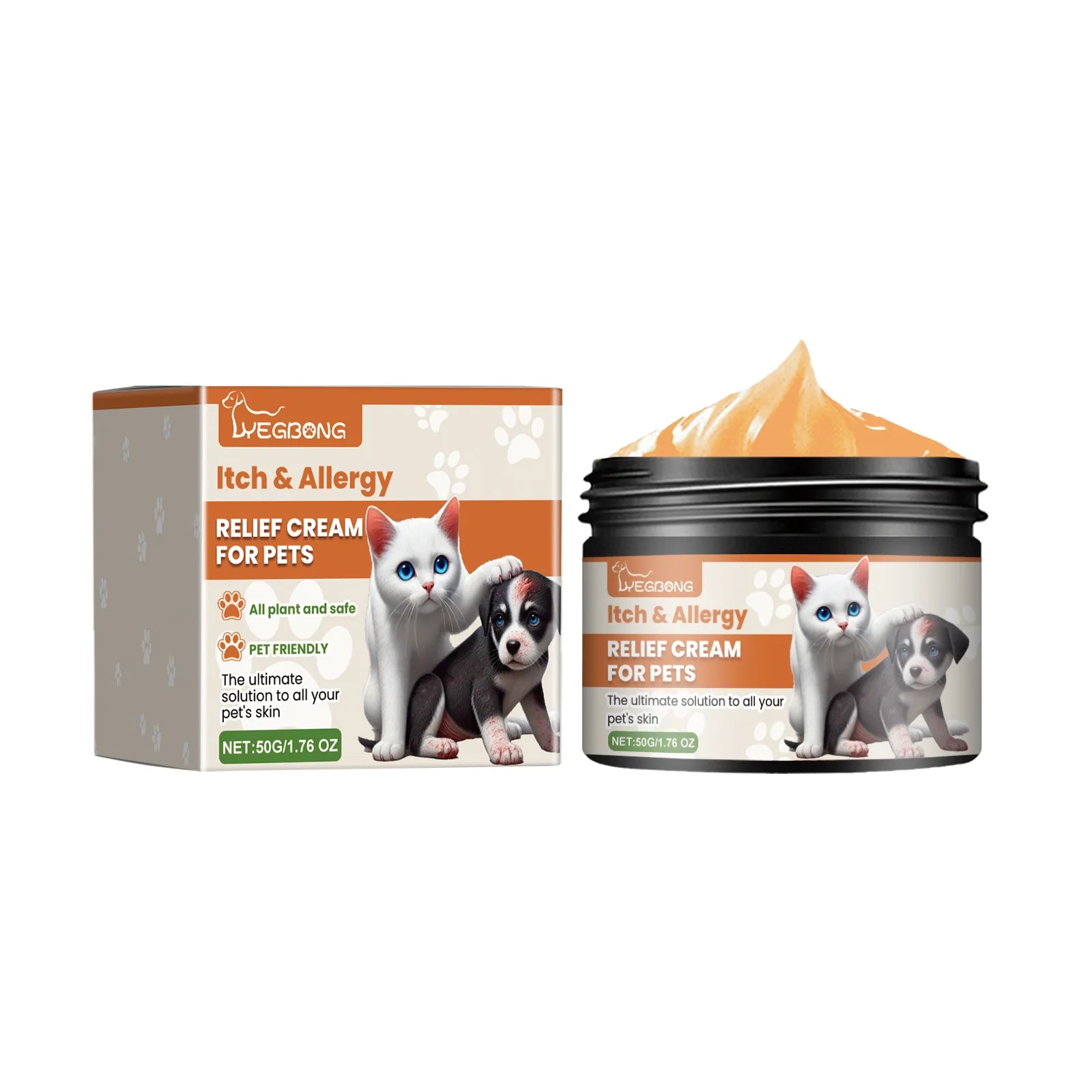 Yegbong Pet Skin Care Cream – Itch Relief & Ringworm Treatment for Dogs & Cats